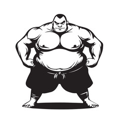 Fototapeta premium cartoon illustration of a fat man