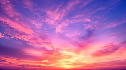 Vibrant Pink and Purple Sunset Sky