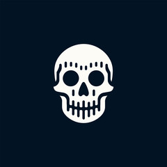 Stylized Calavera Graphic Vector in Dark Navy Background