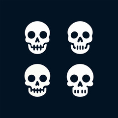 Skull Icons Set Grim Yet Playful Vector Design