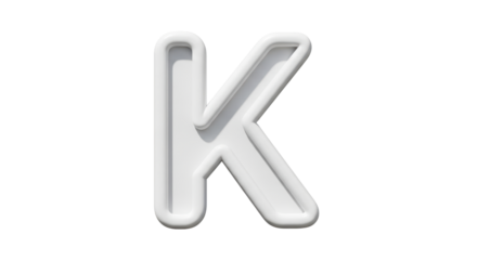 Isolated three dimensional letter K uppercase, alphabet and typography, modern design style