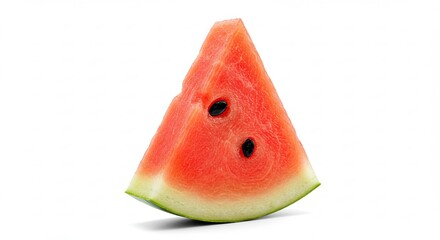 Fresh Watermelon Slice Isolated on White Background.