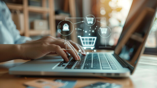 Online Shopping on Laptop