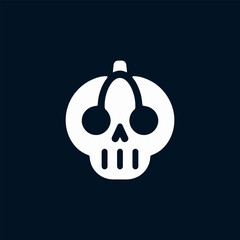 Minimalist Halloween Pumpkin Skull Vector Design for Modern