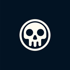 Circular Skull Icon Modern Vector Design for Digital