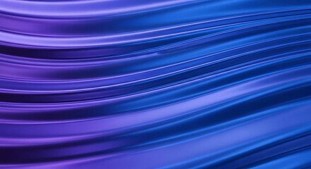 Abstract flowing lines of purple and blue light create a dynamic background