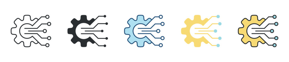 Technology Icon Set Multiple Style Collection