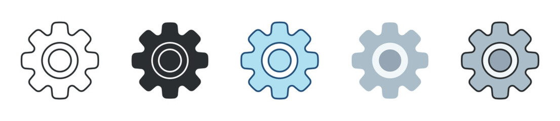 Settings Icon Set Multiple Style Collection