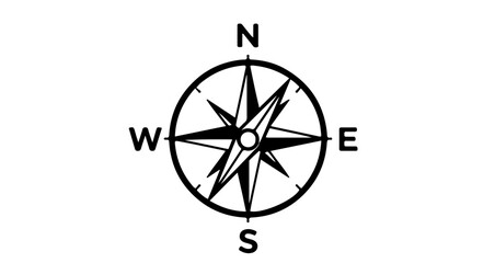 Obraz premium Compass rose showing the four cardinal directions, a navigational instrument