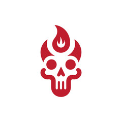Flaming Skull Graphic Icon Vector Design Illustration