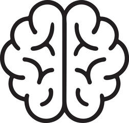 Obraz premium Minimalist Brain Line Art Vector Icon – Intelligence & Mind Symbol for Apps and Websites