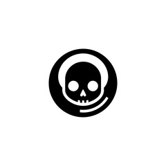 Stylized Skull Emblem in Minimalist Vector Art