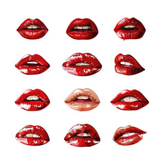 set of red lips