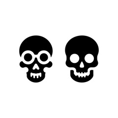 Skull Icons Duo Spooky Vector Graphics