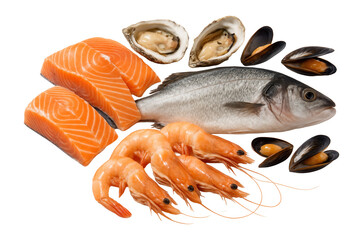 Fresh seafood assortment on display.