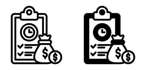 Budget Planning Icon Collection line & Mixed Style 