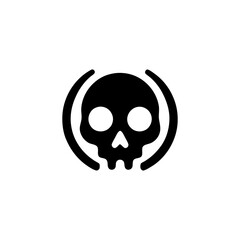 Eerie Skull with Orbiting Rings Vector Design Element