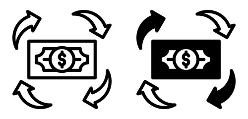 Cashflow Icon Collection line & Mixed Style 