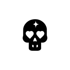 Whimsical Skull with Heart Eyes and Star Aura