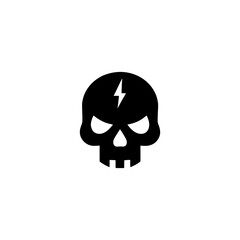 Electrocuted Skull Icon Bold Graphic Symbol for Edgy