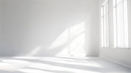 Obraz premium Minimalist shadow background with botanical elements, great for prints, media, and elegant designs