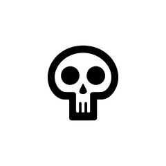 Minimalist Skull Symbol in Modern Vector Graphic Style