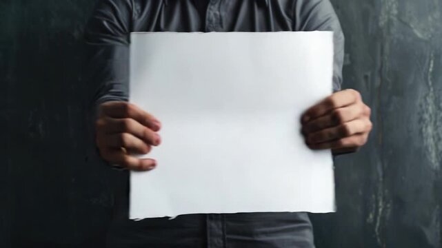 A person holding a sheet of paper with notes or information