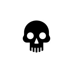 Stylized Black Skull Vector Icon for Halloween Design
