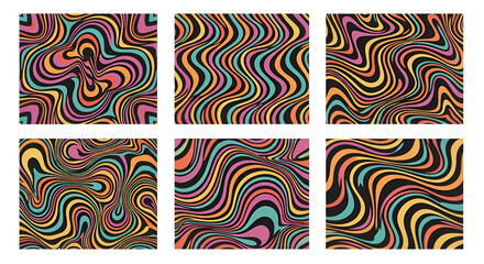 isolated on transparent background Groovy 70s inspired backgrounds with flowing, psychedelic stripes and retro vibes, perfect for adding a touch of vintage cool to your projectsisolated on transparent