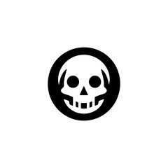 Spooky Skull Face with Circular Frame Design