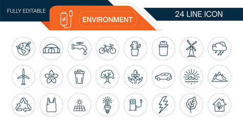 Environment Line Icon Eco Concept