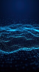 Abstract Digital Wave of Glowing Particles