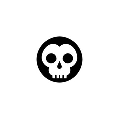 Bold Minimalist Skull Icon Vector Graphic Design
