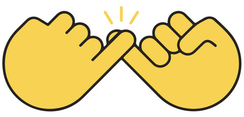 Pinky promise icon finger vector trustworthy swear cooperation friendship. Pinky promise emoji