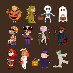 Sticker design themed costume during halloween