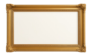 Retro horizontal golden picture frame.