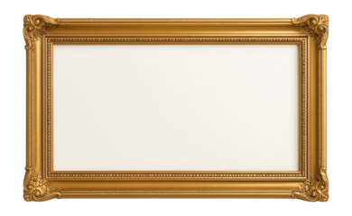 Retro horizontal golden picture frame.