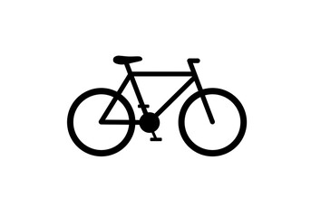 Obraz premium Sleek, modern black bicycle silhouette perfect for urban lifestyle, fitness, and eco friendly transportation themes