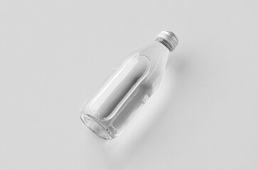 Small water bottle mockup, clear glass