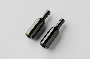 Small red wine bottle mockup. Bordeaux shape.