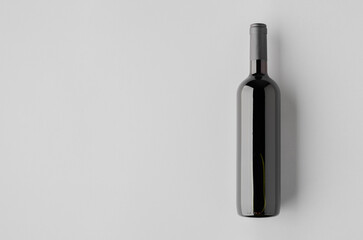 Red wine bottle mockup with blank copyspace