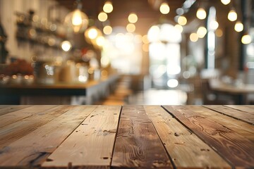 empty wooden table top in luxury home kitchen for food and kitchen appliance cooking equipment product display dais pedestal platform mockup background banner
