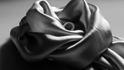 Elegant Draped Silver Silk Fabric Close Up. - Powered by Adobe