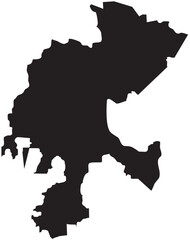 Fototapeta premium Zacatecas Map Silhouette Isolated State in Mexico