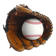 baseball glove and baseball isolated on white background