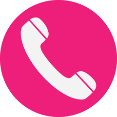 Pink Phone Call Icon &ndash; Communication Symbol