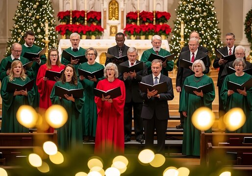 Christmas Choir Singing in Church.