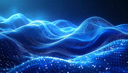 Abstract digital wave landscape