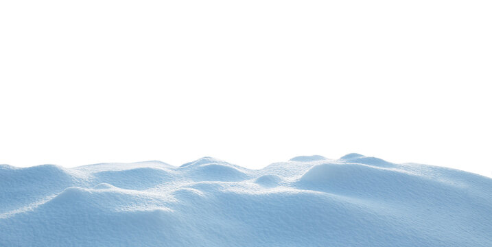 Christmas winter natural snow isolated.  Large beautiful snowdrift cutout.