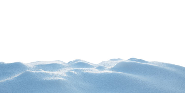 Christmas winter natural snow isolated.  Large beautiful snowdrift cutout.